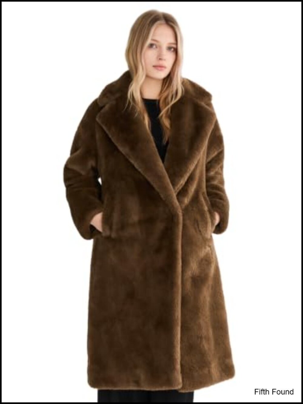 Orolay Fuzzy Fleece Winter Jacket Faux Fur Lapel Mid-Length Sherpa Teddy Coat